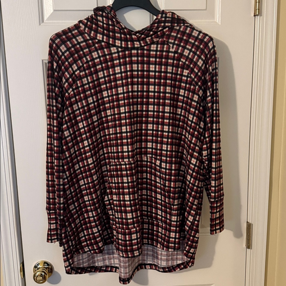 LuLaRoe Gray Tweed Amber Hoodie Size 2XL